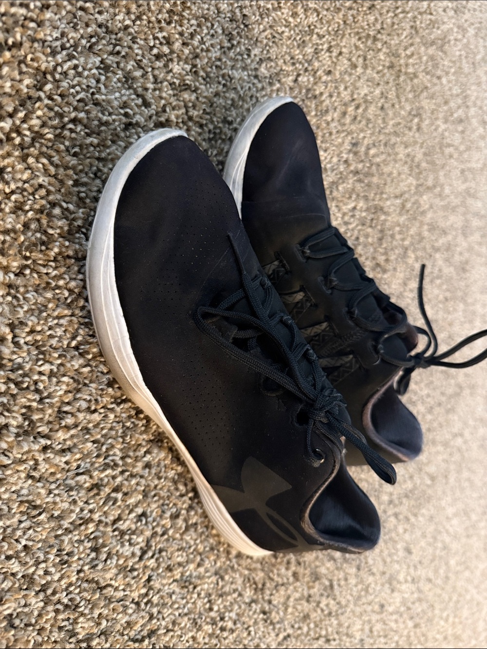 Under Armour Black Athletic Shoes with White Sole
